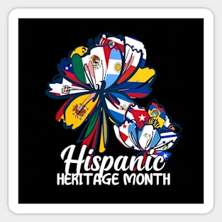 Hispanic Heritage Month Latino Countries Flags Proud Spanish Speaking American For Women, Men Sticker